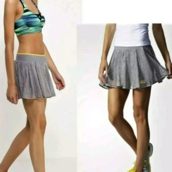 NWT Adidas Stella McCartney Laser tennis skort skirt M Medium gray - Picture 2 of 14